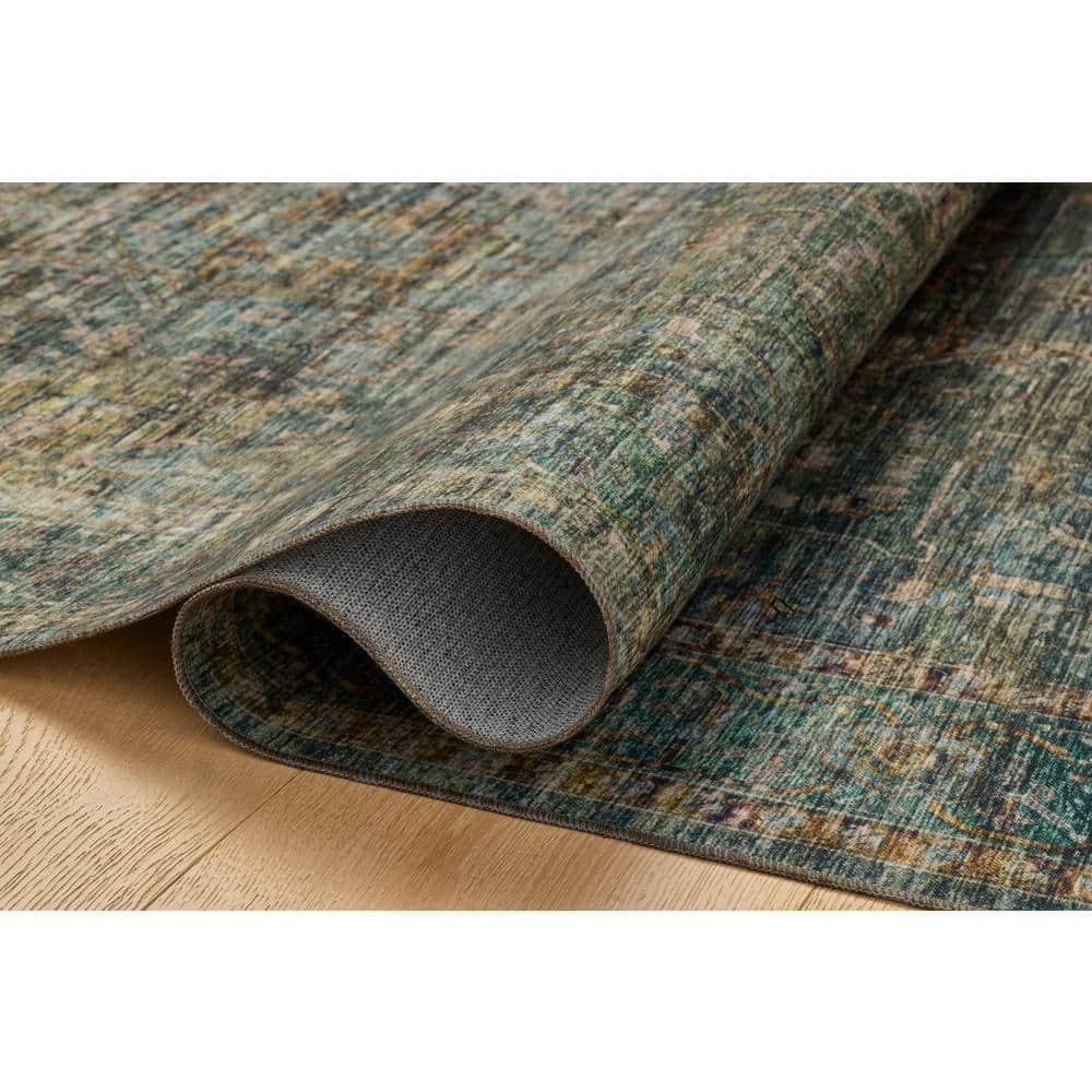Anniston Lagoon Blue Synthetic Washable Rectangular Rug 8' x 10'