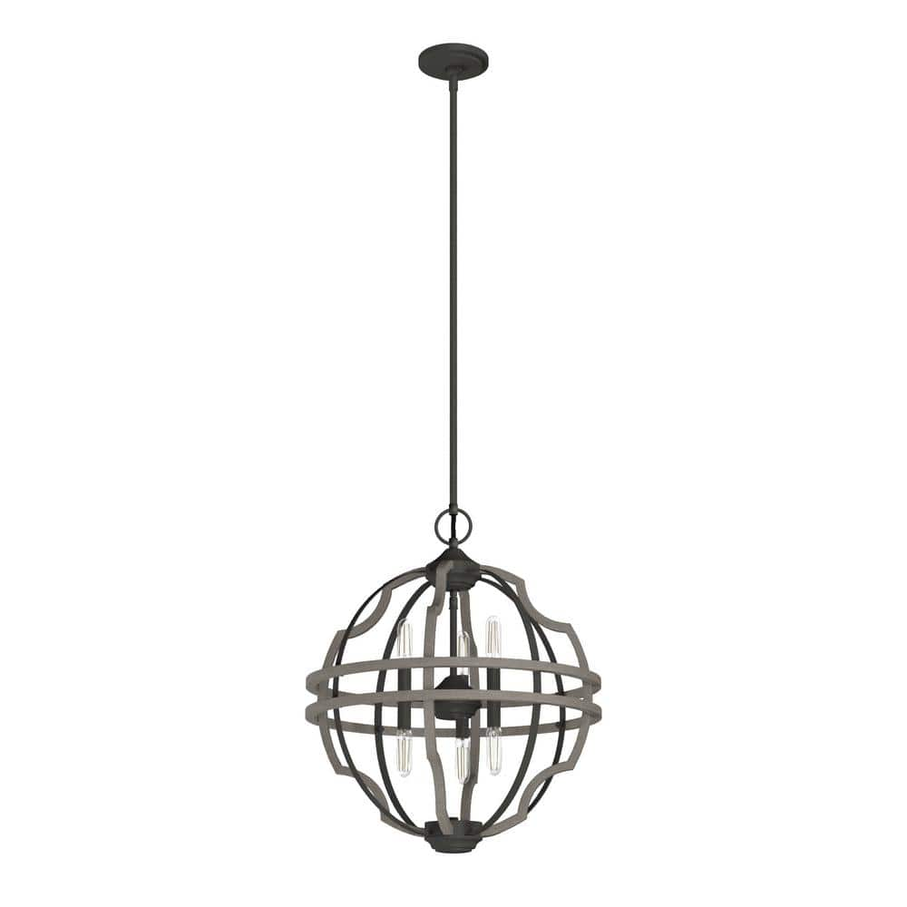 Hunter Stone Creek 6-Light Noble Bronze Island Pendant Light Dining ...