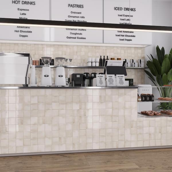 Antiek 3.94 in. x 3.94 in. Glossy White Ceramic Square Wall and Floor Tile (6.458 sq. ft./case) (60-pack)