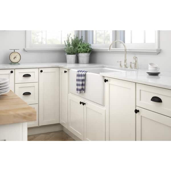 Cup Dual Mount 2-1/2 or 3 in. (64/76 mm) Classic Matte Black Cabinet Drawer Cup Pull