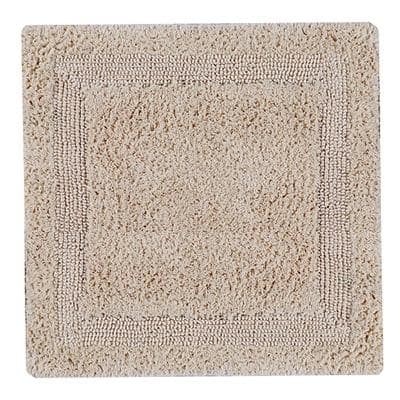 Better Trends Lux Collection Sand 20 in. x 20 in. Contour 100% Cotton Reversible Race Track Pattern Bath Rug