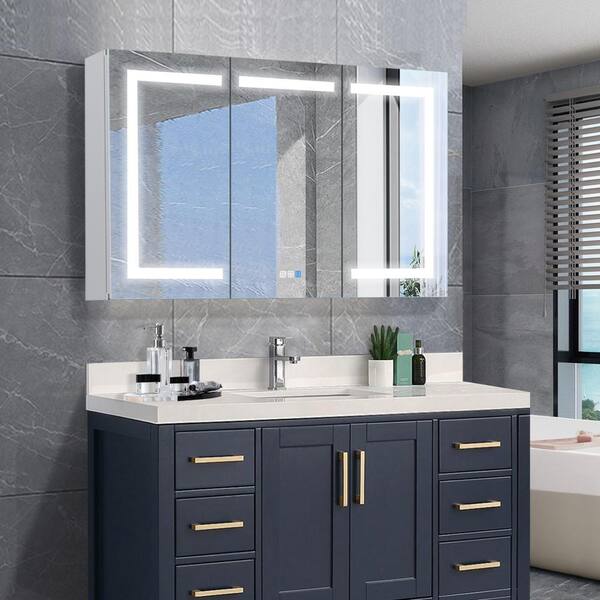 Boost-M2 20 W x 32 H Bathroom Narrow Light Medicine Cabinets with Vanity  Mirror Recessed or Surface