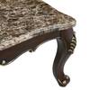 Corner detail of the Versailles Coffee Table marble top and leg