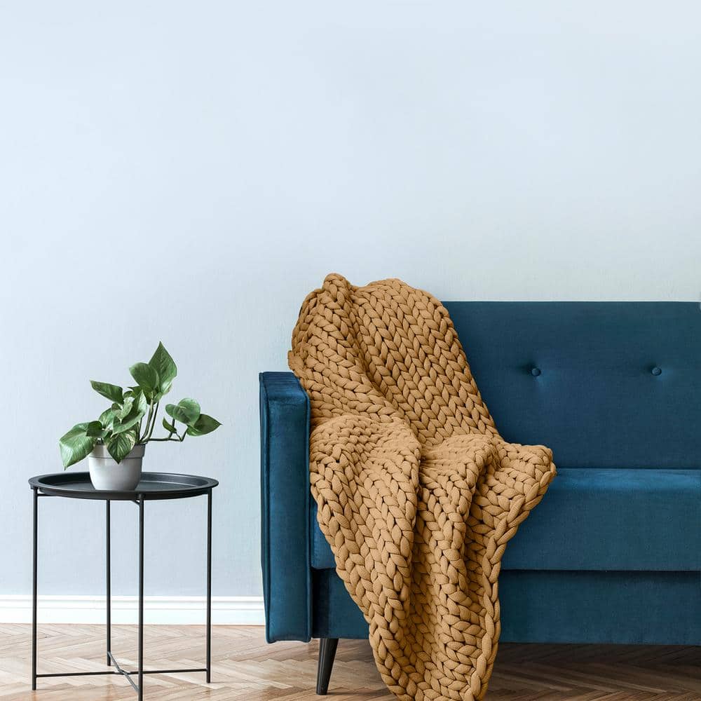 Camel Knitted Wool Baby Throw Blanket 50" x 40"
