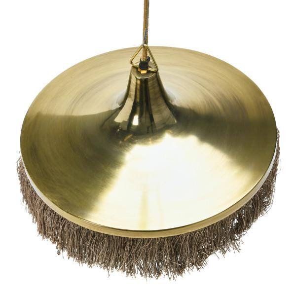 Taupe and Gold 2-Tier Metal Chandelier with Fringe
