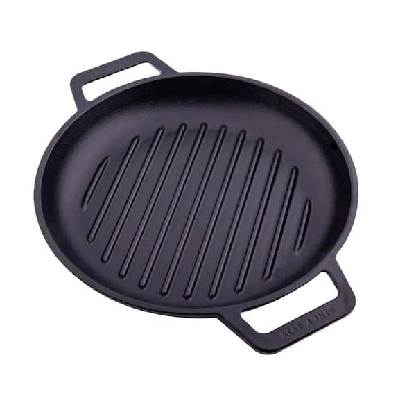 Victoria Cast Iron 10 in. Grill Skillet with Double Loop Handles