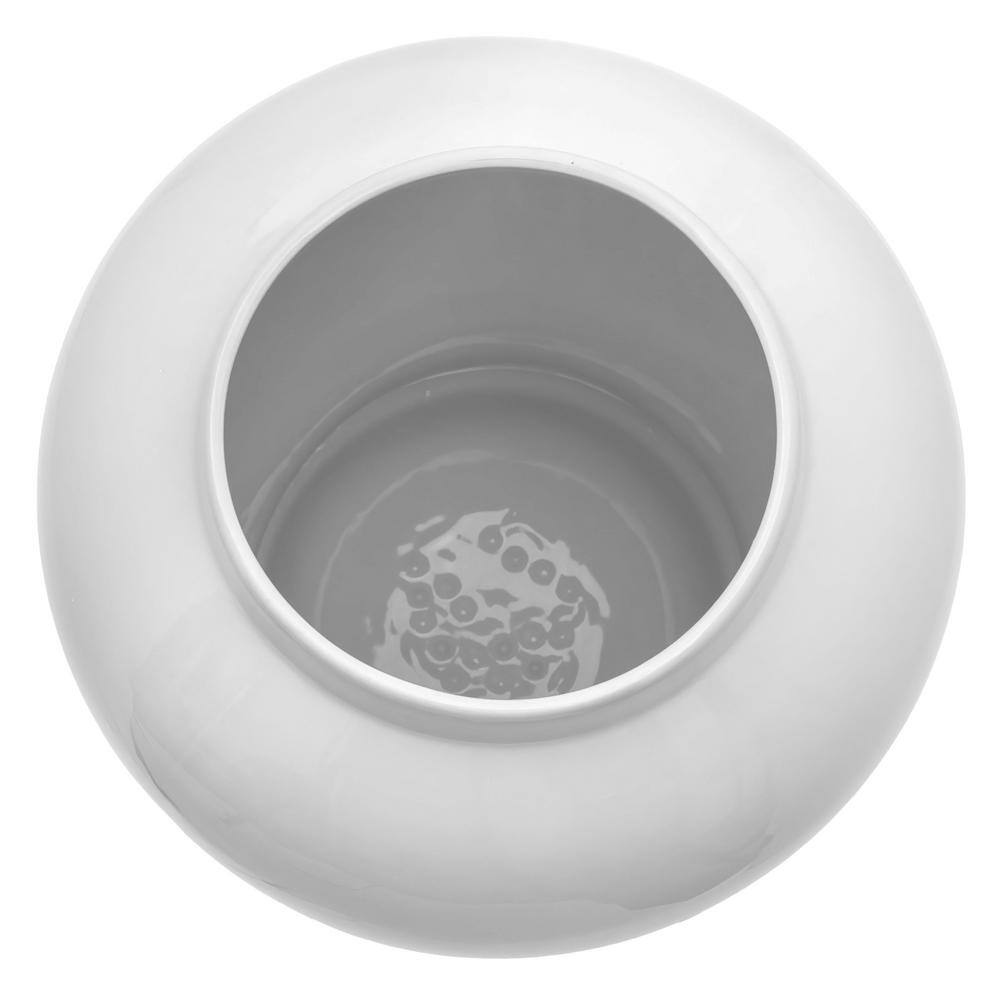 24" White Glossy Porcelain Temple Jar