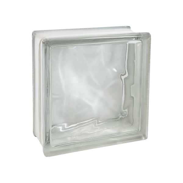 Seves 3 in. Thick Series 8 in. x 8 in. x 3 in. (10-Pack) Wave Pattern Glass Block (Actual 7.75 x 7.75 x 3.12 in.)