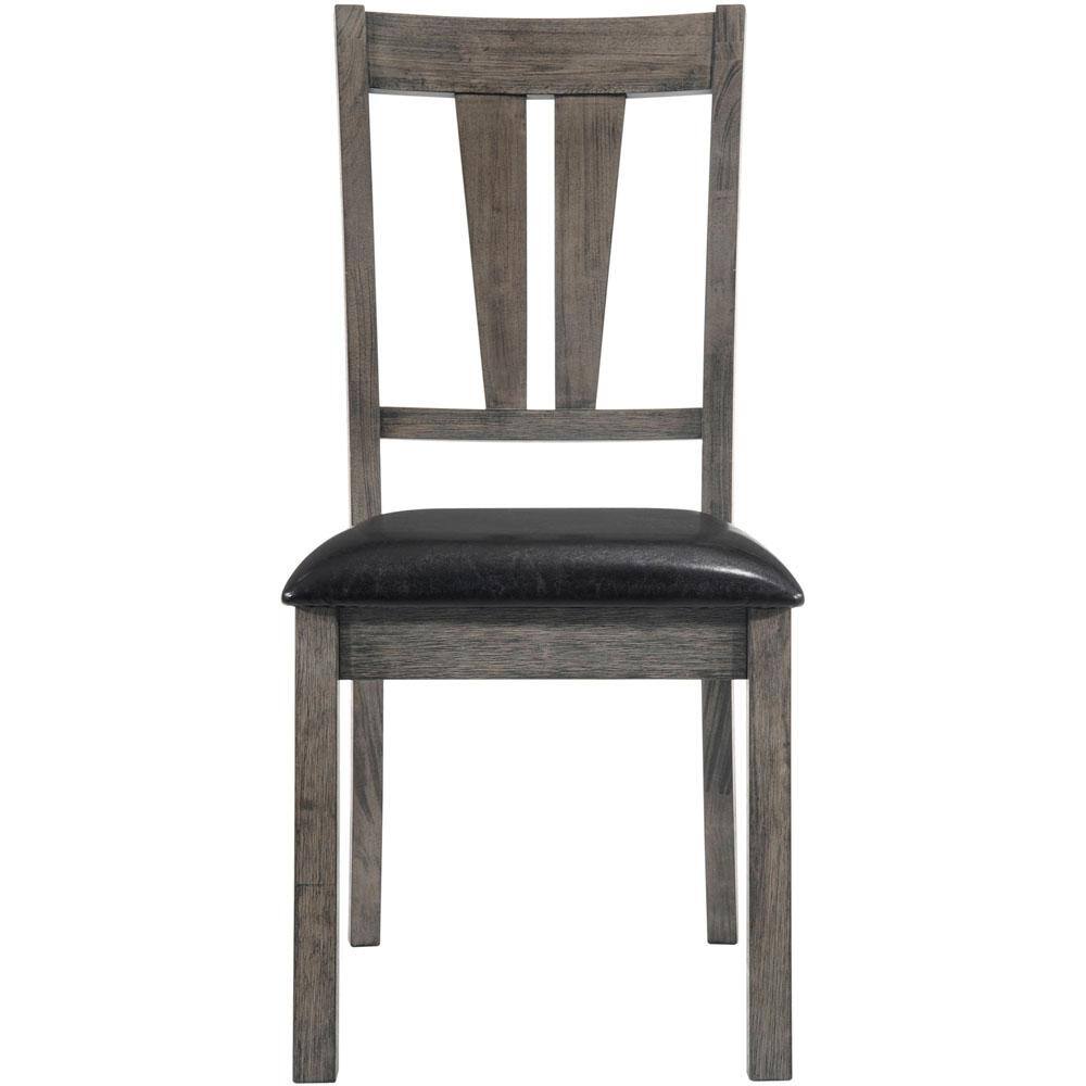 Rustic Gray Oak 8-Piece Dining Set with High-Back Chairs and Bench