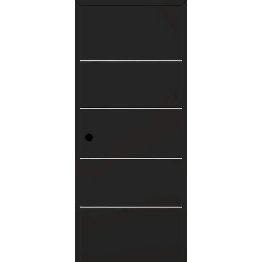 Optima 4H DIY-Friendly 32 in. x 84 in. Right Hand Black Matte Solid Composite Core Wood Single Prehung Interior Door price history on PriceWatchPro