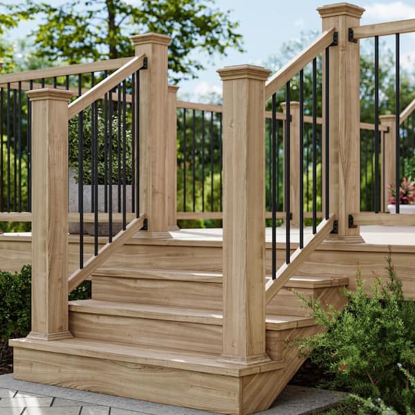 Deckorators 36 in. x .75 in. Textured Black Aluminum Round Classic Baluster (10-Pack)