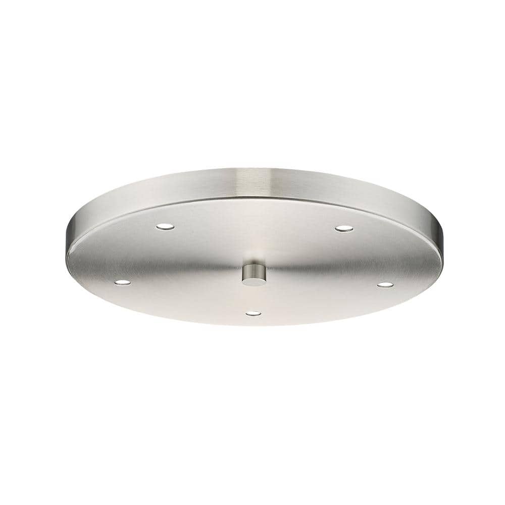 Multi Point Canopy 12 in. 5-Light Brushed Nickel Round Ceiling Plate
