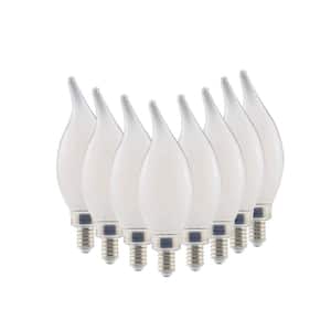 40-Watt Equivalent B11 Non-Dimmable Frosted Glass Filament Vintage Edison LED Light Bulb Soft White 2700K (8-Pack)