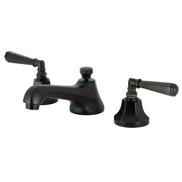 Kingston Brass Metropolitan 8 in. Widespread Double Handle Bathroom Faucet in Matte Black