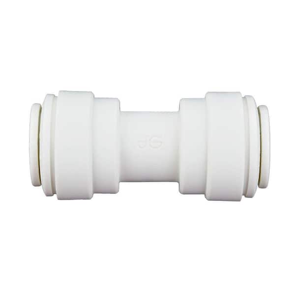 John Guest 3/8 in. O.D. x 3/8 in. O.D. NPTF Polypropylene Push-to-Connect Coupling Fitting