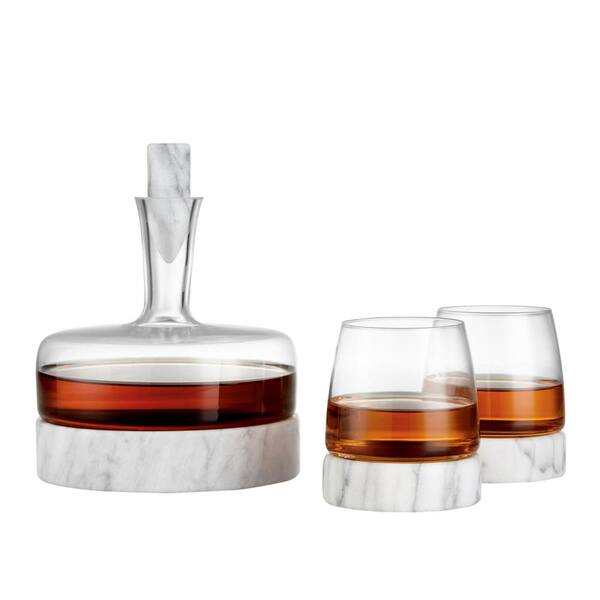 Godinger Stone Cold Double Old Fashioned Glass, Set of 2 - Black