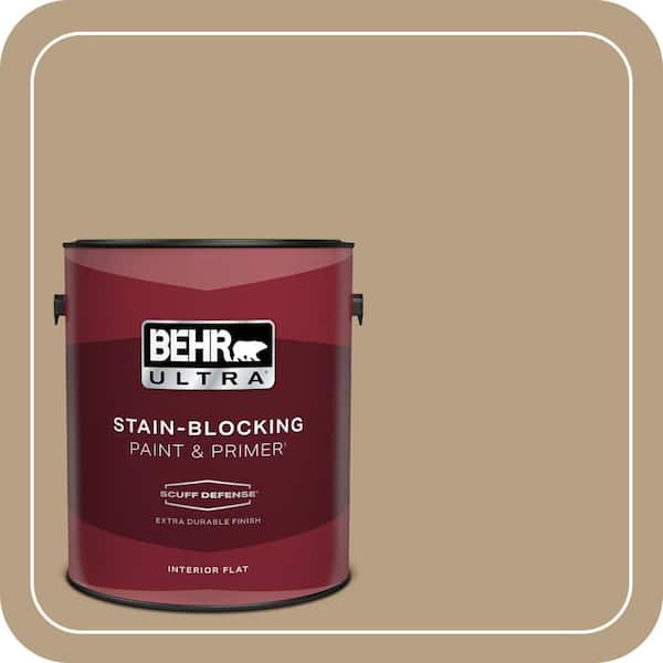 BEHR ULTRA 1 gal. Home Decorators Collection #HDC-AC-12 Craft Brown Extra Durable Flat Interior Paint & Primer