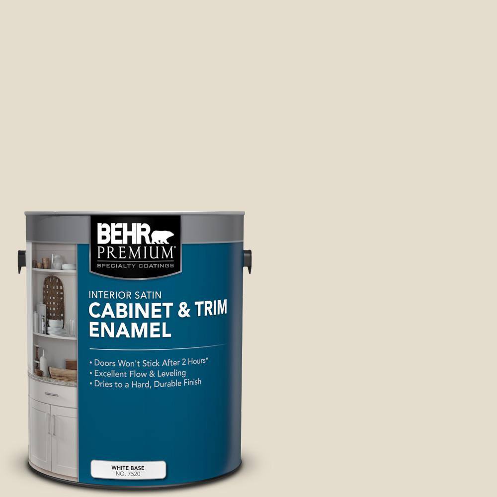 BEHR PREMIUM 1 gal. MQ340 Varnished Ivory Satin Enamel Interior and Trim Paint752001