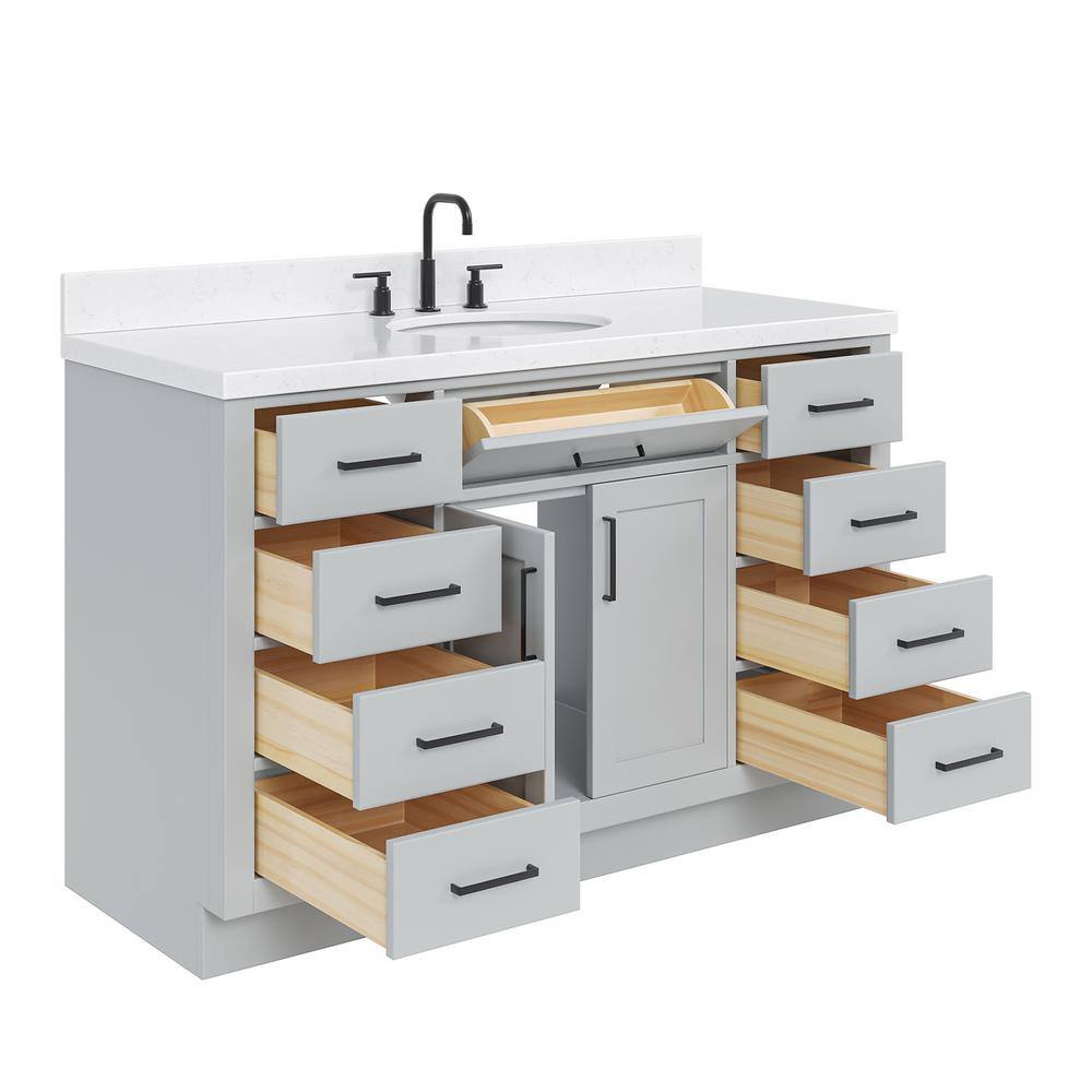 Hepburn 54" Gray Freestanding Single Basin Vanity Set