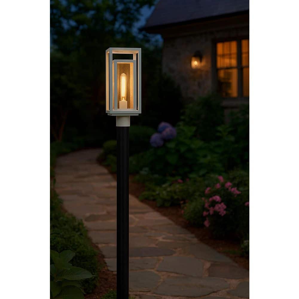 Republic 1-Light Textured White Plastic Weather Resistant Post Light with No Bulbs Included price history on PriceWatchPro