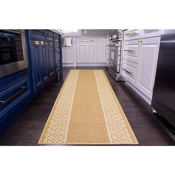 Berber Series Beige 26 in. x 27 ft. Your Choice Length Stair Runner Rug