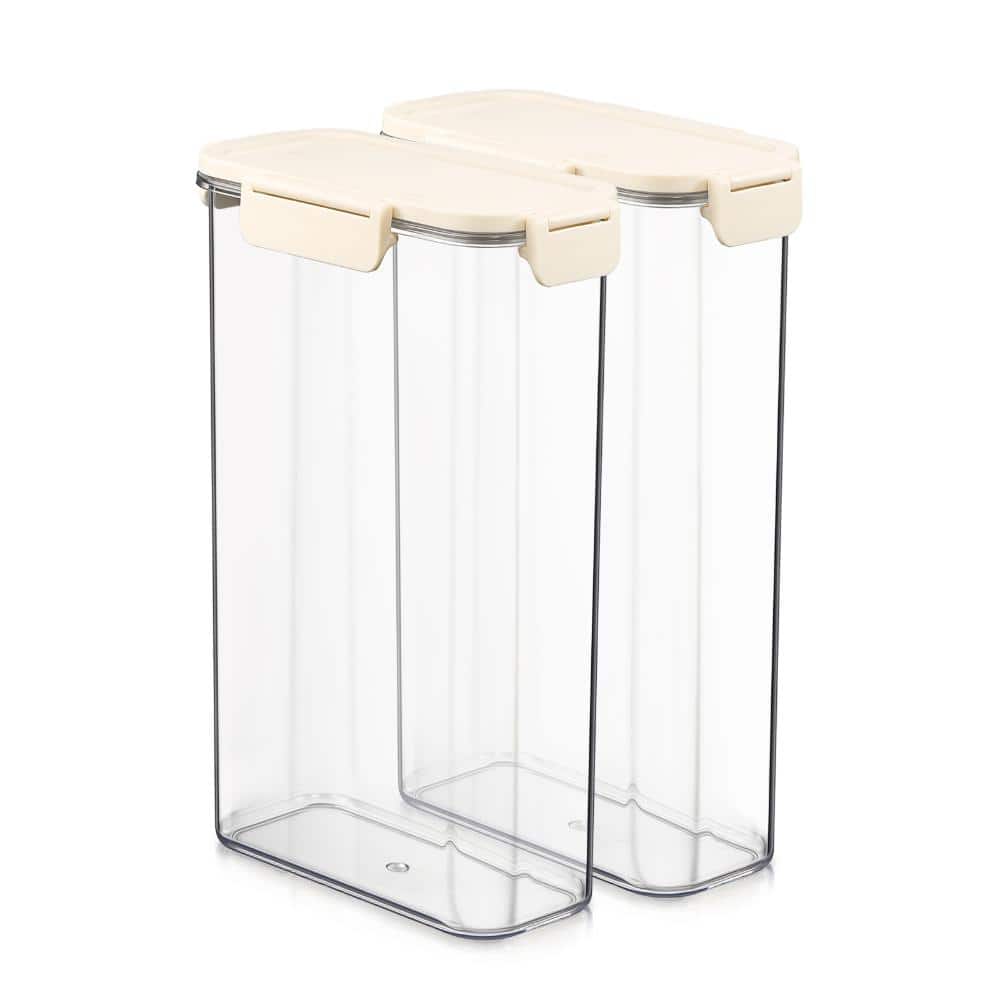 Stackable Plastic Food Storage Container with Lids (2 Pack), Clear Airtight Pantry Canister for Kitchen Organization price history on PriceWatchPro