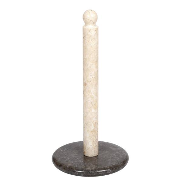 Creative Home Natural 2-Tone Beige and Charcoal Color Marble Table Top Paper Towel Holder Kitchen Towel Dispenser