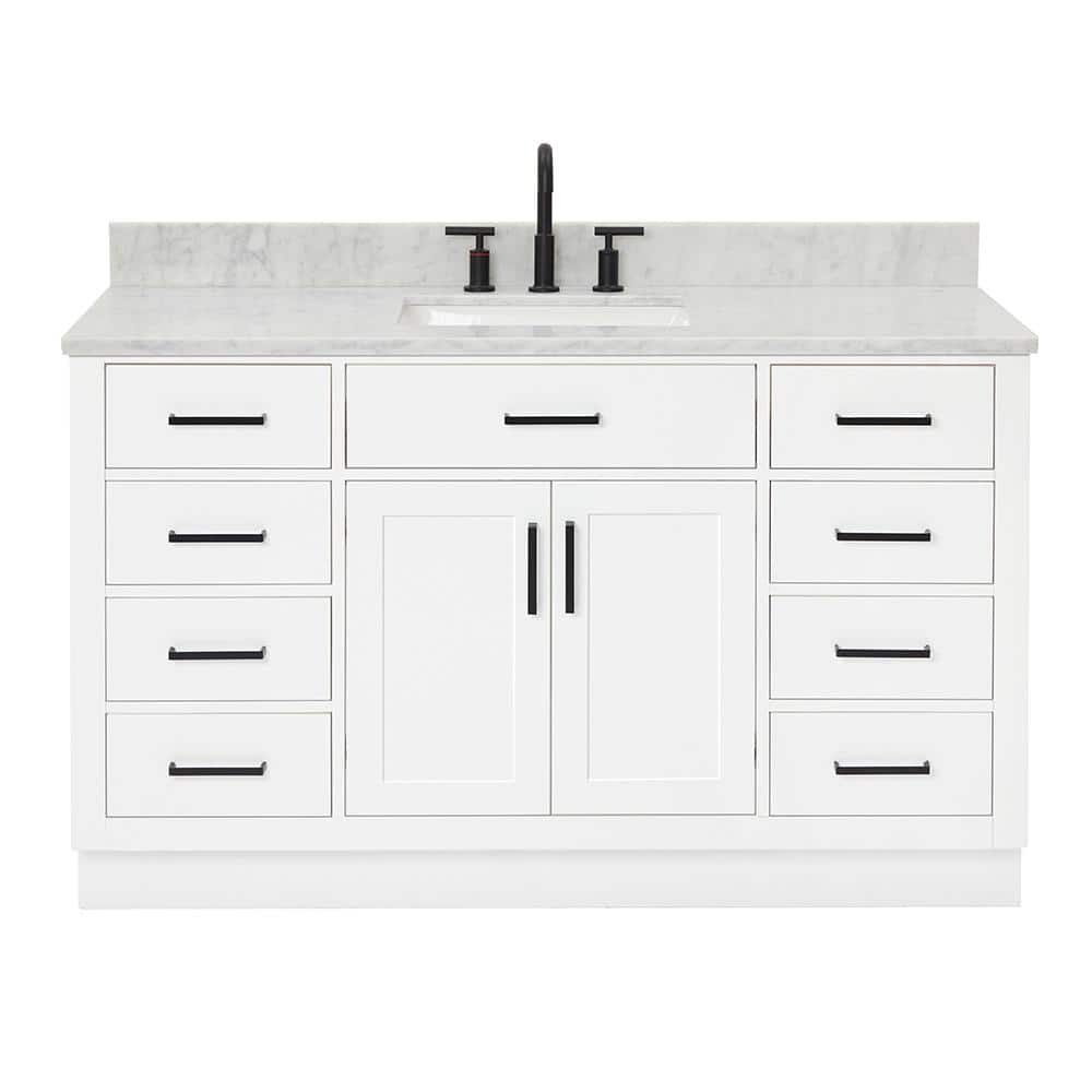 Hepburn 55" White Freestanding Single Basin Vanity Set