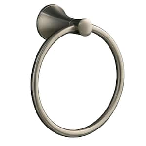 Coralais Towel Ring in Vibrant Brushed Nickel