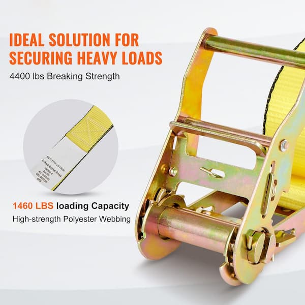 Ratchet Tie Down Straps (8PK) 4,400 lb. Break Strength E-Track Endless Ratchet with 8 Premium 2 in. x 15 ft. Tie Downs