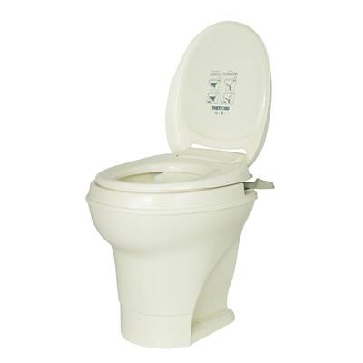 Aqua-Magic V RV High Permanent Toilet Hand Flush with Sprayer - Bone