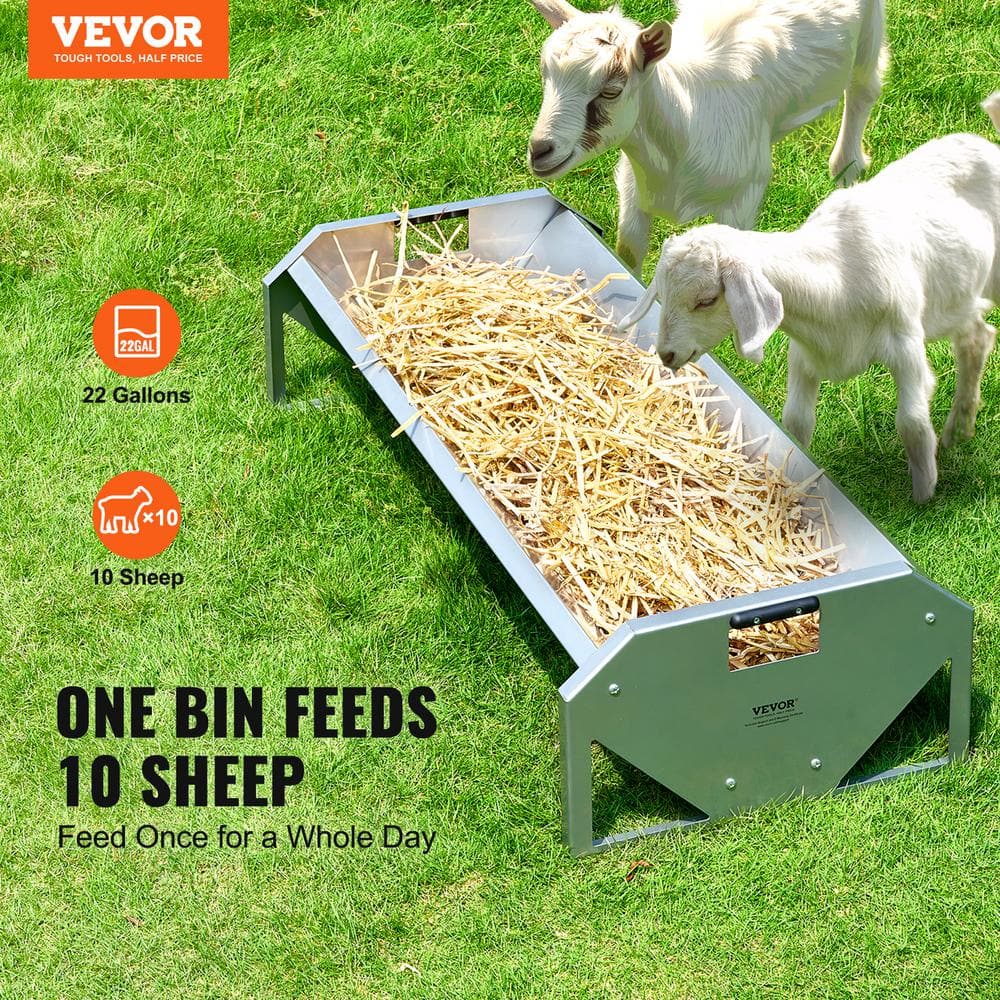 Heavy Duty Galvanized Steel Goat Hay Feeder, 45"