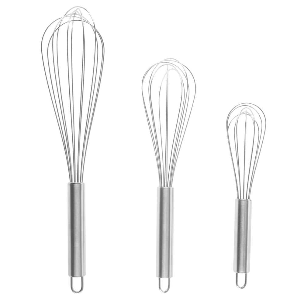 GIR Stainless Steel Whisk Set, Set of 2 Silicone Grip Whisks, 5