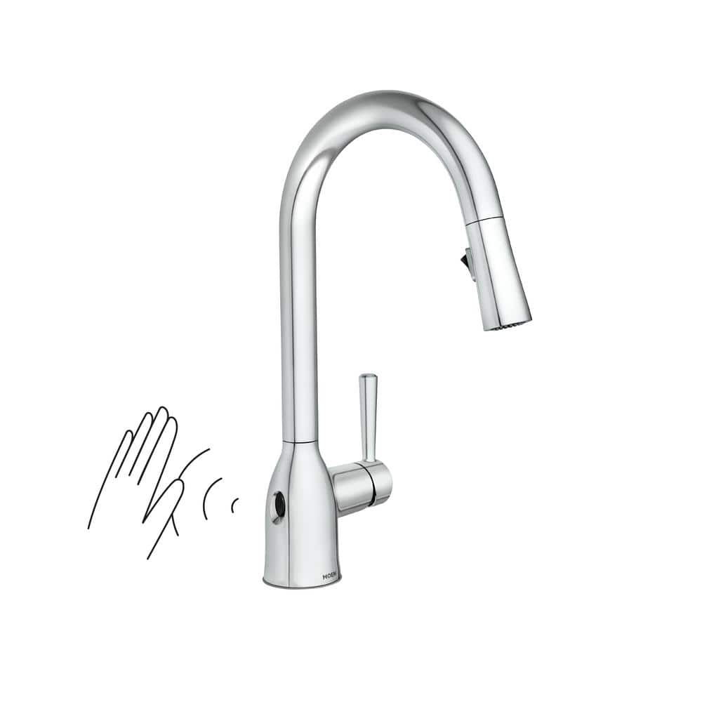MOEN Adler Touchless Single-Handle Pull-Down Sprayer Kitchen Faucet with MotionSense Wave and Power Clean in Polished Chrome