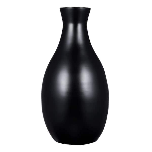 Villacera in. Decorative Handcrafted Glazed Bamboo Bottle Neck in Black HWD020168 - The Home Depot