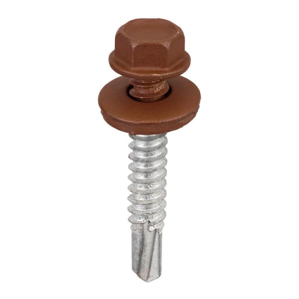 Acorn International #14 1-1/2 in. Hex head Metal to Metal Screws in Brown (Bag of 250)