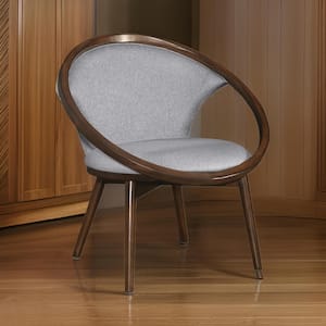 Lara Gray and Brown Polyester Side Chair