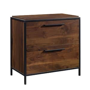 Nova Loft Grand Walnut Decorative Lateral File Cabinet with 2-Drawers and Metal Frame