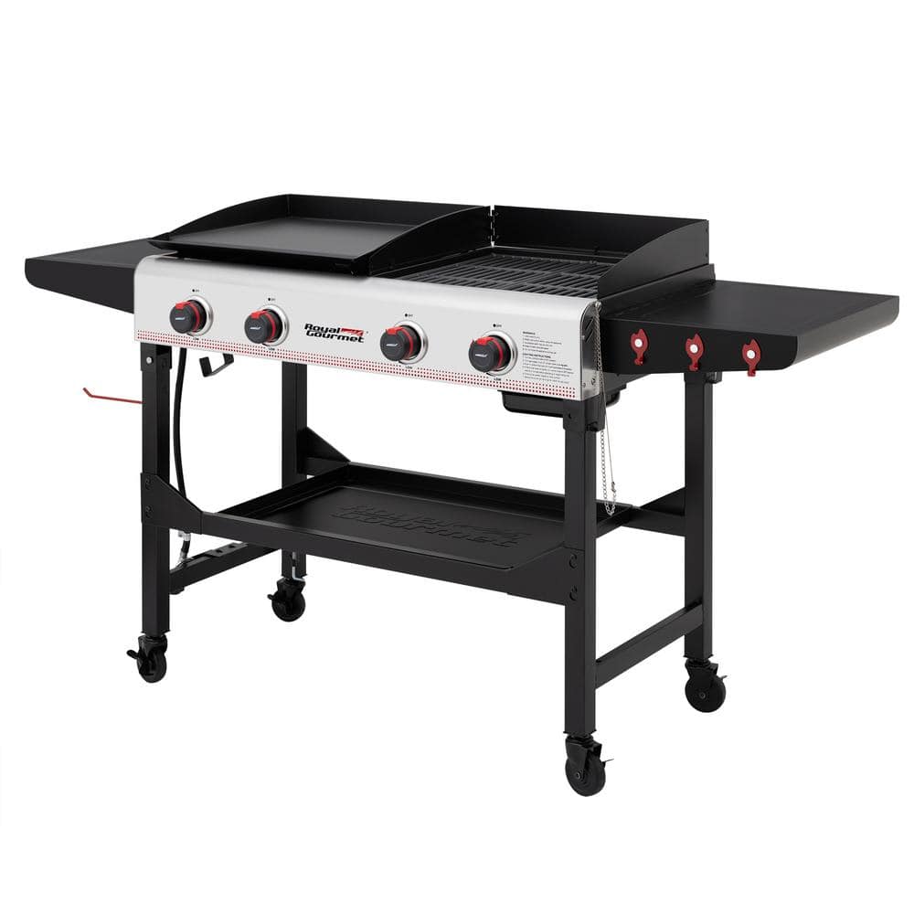 Royal Gourmet 66" Black and Silver Propane Gas Grill with Griddle