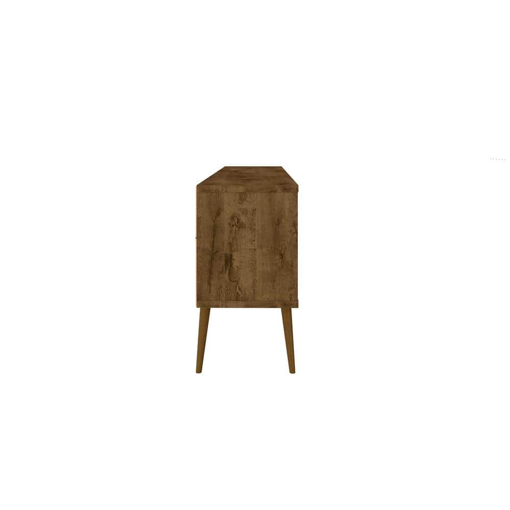 Rustic Brown Solid Wood TV Stand with Cabinets