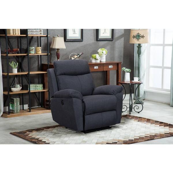 grey linen recliner