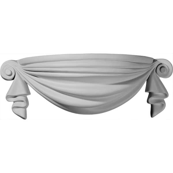 Ekena Millwork 19-1/2 in. x 7-5/8 in. x 6-5/8 in. Primed Polyurethane Ribbon Wall Sconce