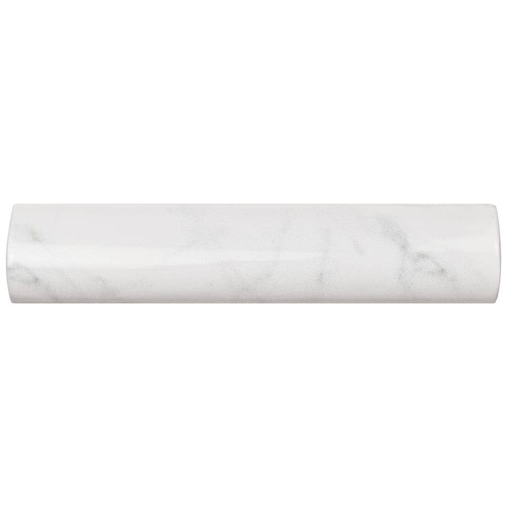 Classico Carrara Glossy Pencil Bullnose 1-1/4 in. x 6 in. Glossy Ceramic Wall Tile Trim price history on PriceWatchPro