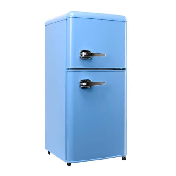 JEREMY CASS 3.5 cu. ft. Retro Mini Refrigerator in Blue with Top