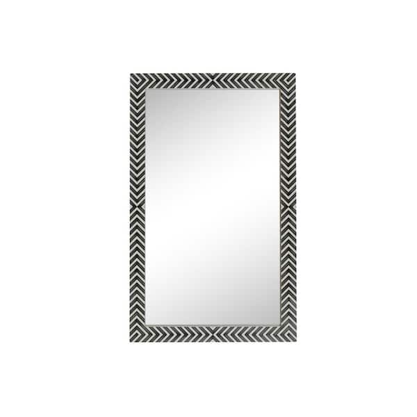 Unbranded Timeless Home 48 in. W x 30 in. H x Modern Wood Framed Rectangle Chevron Mirror