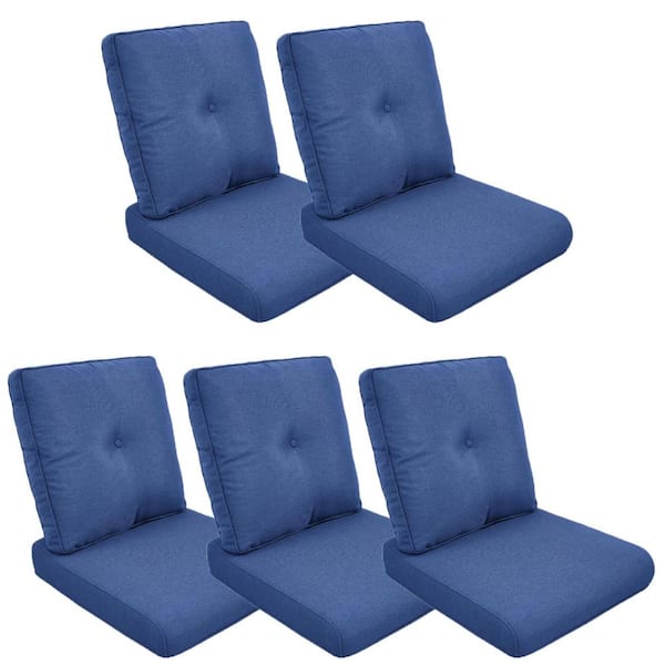 Gymojoy 22 in. x 25 in. 10-Piece Deep Seating Outdoor Lounge Chair Replacement Cushion and Back Pillow in Blue