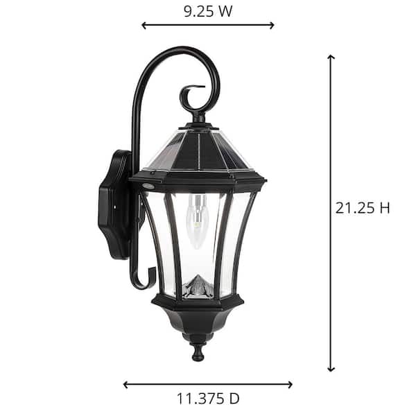 GAMA SONIC Victorian 1-Light Black Outdoor Rust Resistant Solar