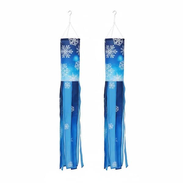 2 Pcs Winter Snowflake Wind Socks