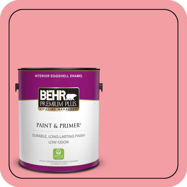 BEHR PREMIUM PLUS 1 gal. #140B-4 Island Coral Eggshell Enamel Low Odor Interior Paint & Primer