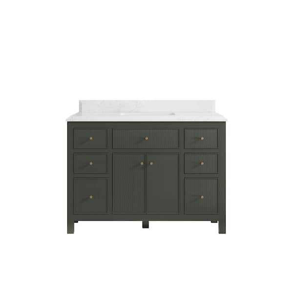 Willow Collections Sonoma 48 in. W x 22 in. D x 36 in. H Bath Vanity in Pewter Green with 1.5 in. Empira Quartz Top